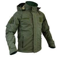 Veste de safari en coton imperméable à capuche tactique d'extérieur pour homme, fermeture éclair, séchage rapide, randonnée, camping, hiver, polaire