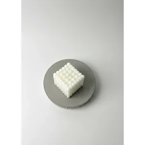 Large Bubble Square <b>Paraffin</b> Candle for Home Decoration - Product Image 1