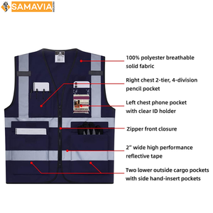 Chaleco de pesca reflectante de alta calidad para hombres | Chaleco DE TRABAJO SAMAVIA con bolsillos | Camping listo para enviar - Product Image 5
