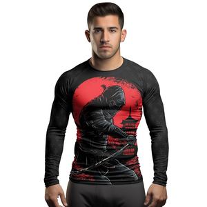 OEM Personnalisé Respirant Anti-bactérien Écologique Rash Guard pour Hommes Polyester/Nylon UPF50 Surf Plongée Compression Chemises BJJ - Product Image 4