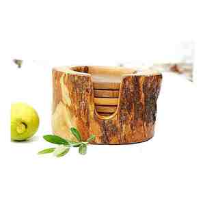 Sous-verres d'arbre en bois faits à la main les plus vendus fabricant et exportateur de forme personnalisée en bois de manguier noyer de haute qualité - Product Image 1