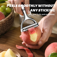 Zinken legering metalen groenteschiller met scherp mes, handmatige aardappelsnijder, multifunctionele fruitschiller voor de keuken