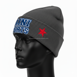 Gorro de invierno para mujer, gorro de punto de costilla acrílica gruesa GSM 280, gorro con logotipo personalizado bordado en 3D suave y cálido, gorro de gorro Jacquard - Product Image 4