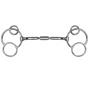 Nouveaux mors à bevel en fer doux de haute qualité 2026 pour l'équitation, avec anneaux en cuir pour écurie et embout de mors à rênes lâches - Product Image 1