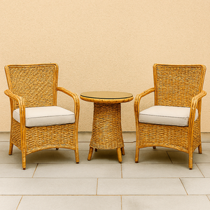 Juego de muebles extensibles hechos a mano ecológicos escandinavos de ratán Natural duradero para uso interior/exterior sala de estar para el hogar - Product Image 2