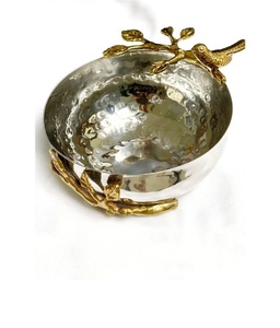 Collection la plus vendue NOUVELLE COLLECTION Bol de service en métal doré poli, artisanat moderne de luxe, certifié CE, centre de table pour fêtes et dîners - Product Image 3