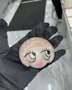 Meilleure vente Pendentif diamant luxe unisexe personnalisable Hip Hop Pendentif personnage réel en moissanite pour homme Breloques en métal plaqué - Product Image 1