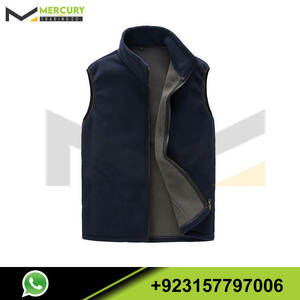 Gilet en molleton pour hommes, veste sans manches à fermeture éclair, gilet chaud, doux, décontracté, à la mode, gilets d'extérieur élégants - Product Image 6