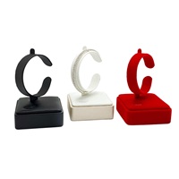 Support de présentation de bijoux en gros, léger, en cuir et velours, en forme de C, pour bracelets et bracelets rigides