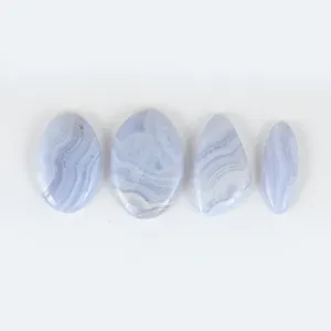 Grosir ukuran gratis pemasok Natural 100% asli ukuran besar biru renda batu akik bentuk Oval batu permata potongan Cabochon batu permata longgar