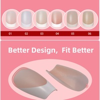 Aillsa OEM 300 pièces/15 tailles Faux ongles de salon préfabriqués en acrylique X-Coat, couverture complète, French Manucure, formes carrées et ovales, à presser, vente en gros
