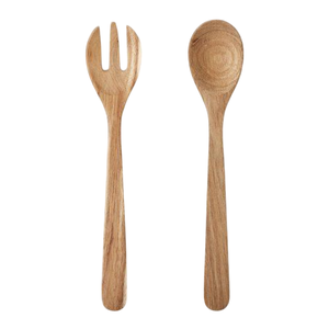 Ensemble de 2 cuillères et fourchettes à salade en bois de manguier pour la maison et les tables de mariage, ustensiles de service pour aliments - Product Image 5