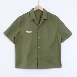 100% coton à manches courtes Polo Polo avec bouton couleur unie coupe régulière chemises à boutons confortables et respirantes - Product Image 3