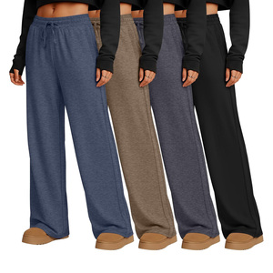 Pantalons de jogging pour femmes à taille haute, amples, décontractés, à jambes larges, avec cordon de serrage, élastiques, pantalons de sport - Product Image 2