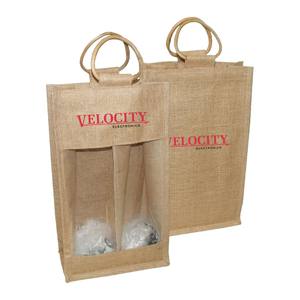 Couverture de bouteille de vin unique de haute qualité sac cadeau matériau de jute écologique meilleur prix vente - Product Image 6