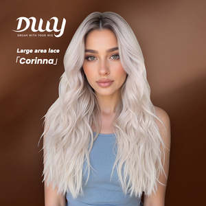 Corinna C-DWY <b>Wig</b> <b>Long</b> Curly Blonde 134 Free Part with Transparent Dark Roots Free Part Dark Roots Blonde <b>Wig</b> - Product Image 1