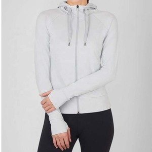 Vente en gros Y2K Vestes de yoga zippées à capuche Spandex Slim Light Gym Workout Fitness Gear Thumb Hole Summer Winter Plus Size - Product Image 1