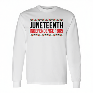 Maglietta a maniche lunghe Juneteenth Independence 1865, girocollo unisex, per adulti, promozionale - Product Image 1