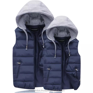 Vestes matelassées sans col pour hommes, logo personnalisé, vente en gros OEM ODM, automne, sans manches, fermeture éclair, imperméables, taille européenne - Product Image 1