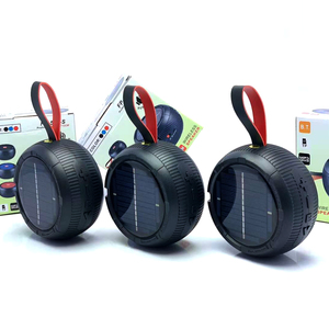 Altoparlante Bluetooth portatile rotondo a energia solare con Radio FM, USB, Slot SD per dispositivi universali per telefoni cellulari - Product Image 3