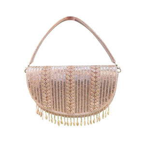 Artisan Handmade Sophisticated Crystal Stone Beaded Embroidery Bridal Clutch <b>Evening</b> <b>Bag</b> Handmade for Special Occasions - Product Image 1