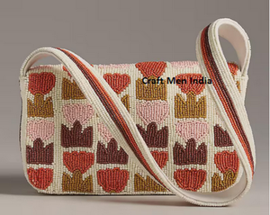 Bolsos de Noche con Cuentas Bordadas Personalizadas para Moda, Diseño Único, Bolsos Étnicos Hechos a Mano con Cuentas de Semillas para Eventos Formales - Product Image 3