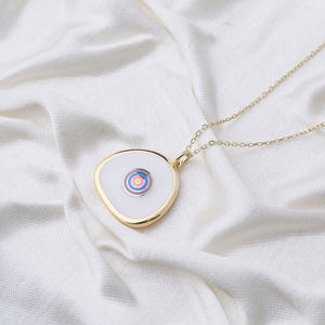 Collar de diseño de esmalte blanco de forma Irregular, joyería de plata de ley 925 hecha a mano turca al por mayor - Product Image 2