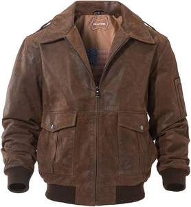 Blouson aviateur en cuir pour homme - Product Image 1