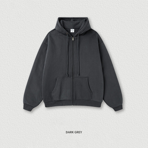 Sudadera con Capucha y Cremallera Completa de Nuevo Diseño para Hombre, Sudadera con Capucha y Cremallera Personalizada con Logotipo, Sudadera de Color Sólido Teñido de Primera Calidad - Product Image 5