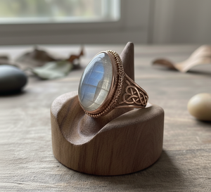 Anillo de moda chapado en oro rosa hecho a mano piedra lunar piedra preciosa certificada moda fiesta personalizada banda boda joyería regalo Mujer - Product Image 5