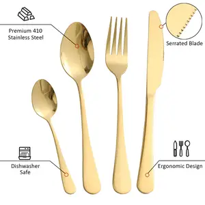 Dua sendok emas Set sendok garpu peralatan dapur peralatan makan Royal pernikahan alat makan pribadi piring alat makan pribadi juga Set alat makan