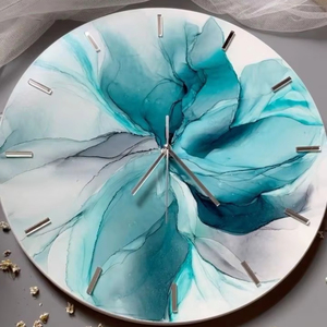 STYLES Horloge murale en résine époxy Résine époxy Salon meilleur qulatiye Meubles Décoration intérieure Horloge murale personnalisée meilleur - Product Image 1