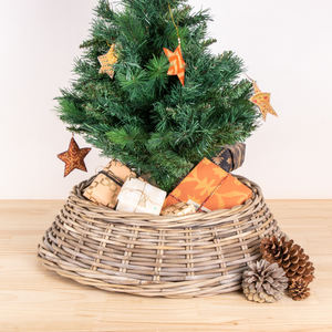 Wholesales <b>Wicker</b> <b>Tree</b> <b>Skirt</b> <b>for</b> <b>Christmas</b> Decoration Round Grey Hand-Woven Rattan <b>Christmas</b> <b>Tree</b> Collar - Product Image 6