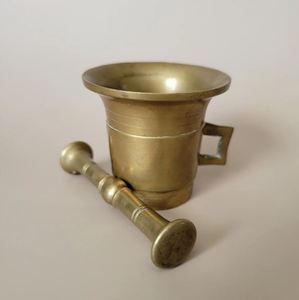 Household Brass Mortar and Pestle for Home Restaurant <b>Kitchen</b> <b>Accessories</b> Herb & Spice Tools Granite Medicine Grinder Masher - Product Image 5