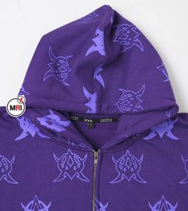 High Quality 100% Cotton Oversized Screen Printed Fleece <b>Hoodie</b> Heavyweight Men <b>Crop</b> <b>Zip</b> <b>Up</b> Unisex Hoodies - Product Image 4