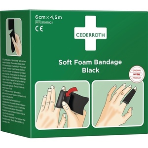 CEDERROTH Venda Elástica Autoadhesiva de Espuma Negra 6 cm x 4.5 m Rollo de Espuma Suave - Product Image 3