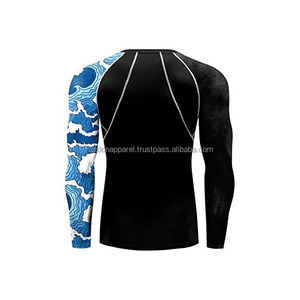 Nardon Apparel OEM Design Compression Quick Dry Long Sleeve Rashguards Sublimation Printed Men Rash Guards Wholesale Respirant - Product Image 2