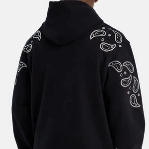 Sudadera con Capucha de Estilo Urbano, Diseño Brillante con Cristales, Alta Calidad, Venta al Por Mayor, 100% Algodón, Felpa, Bordada - Product Image 2