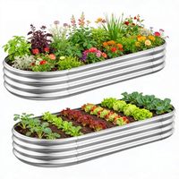 Grand lit de jardin surélevé en métal galvanisé écologique avec trous de drainage, design moderne, pour l'extérieur, la cour arrière, pour les légumes et les fleurs