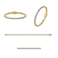 Pulsera de tenis clásica con diamantes cultivados en laboratorio de 4.78 quilates, claridad VS, color EF, corte brillante, amarillo/blanco, de Divya Creations para mujer
