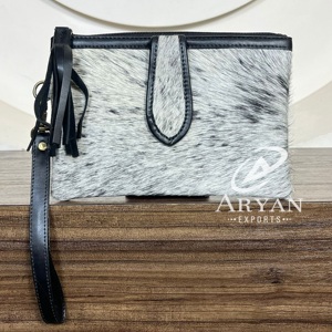 Nouvelle pochette à main en cuir de vachette de haute qualité en gros pour femmes, véritable cuir véritable, porte-cartes de crédit, porte-téléphone - Product Image 1