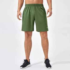 Pantalones cortos deportivos informales de verano para hombre, ligeros, transpirables, de secado rápido, con cremallera de tres cuartos, pantalones cortos holgados para correr de secado rápido - Product Image 1