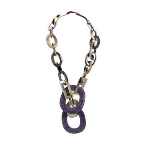 Collar de cuerno natural con incrustaciones de diamantes para mujer, cadenas de estilo religioso, collares colgantes de última moda - Product Image 1