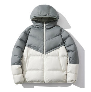 Chaqueta acolchada de longitud regular, chaqueta acolchada de burbuja informal inteligente para hombre, chaquetas acolchadas con capucha y cremallera ligeras de alta calidad - Product Image 3