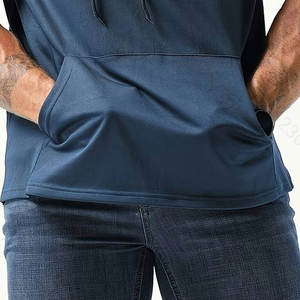 Sudadera con capucha de gimnasio sin mangas de alta calidad para hombres, superventas, Impresión de logotipo personalizado de secado rápido, servicio OEM, Invierno teñido liso - Product Image 4
