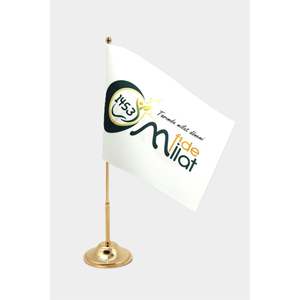 Gold-Plated Desk <b>Flag</b> with Digital Printing Techniques <b>for</b> Graphics - Product Image 1