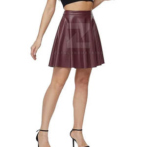 Falda de cuero ligera de tamaño personalizado para mujer, cómoda, transpirable, ecológica, informal, hasta la rodilla para mujer - Product Image 3