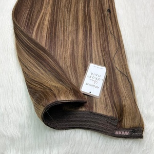 Prix d'usine Mixte Piano Couleur 1A + 3Q Halo Straight Wave Extensions de Cheveux Vierges Vietnamiennes Grade 1A + 3Q Halo Extensions de Cheveux - Product Image 5