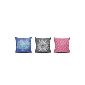Housse de coussin moderne de luxe à impression numérique 3D 3pcs lavable carré carré broderie tricot housse de coussin souple maison cachée - Product Image 1