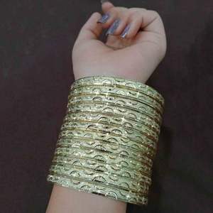 Wholesale 14K 18K 24K <b>Gold</b> Plated Brass <b>Bangles</b>, Traditional <b>Gold</b> <b>Bangles</b>, Fashion <b>Bangle</b> <b>Set</b>, <b>Gold</b> Filled Jewelry Oro Joyeria. - Product Image 2